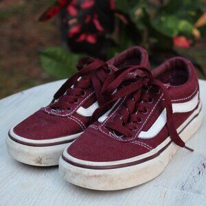 Vans Old Skool Low Top Sneakers - Burgundy / Maroon - Kids Size 11.5